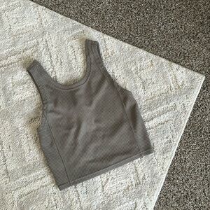 LULULEMON | GRAYISH GREEN RIBBED ACTIVE TANK TOP